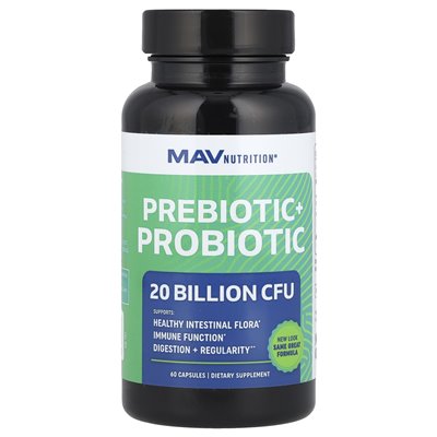 MAV Nutrition, prebiotic + probiotic, 60 capsules