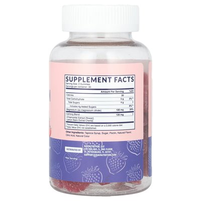 MAV Nutrition, Calming Magnesium Gummi, dla dzieci, pyszne truskawki, 60 gumzy