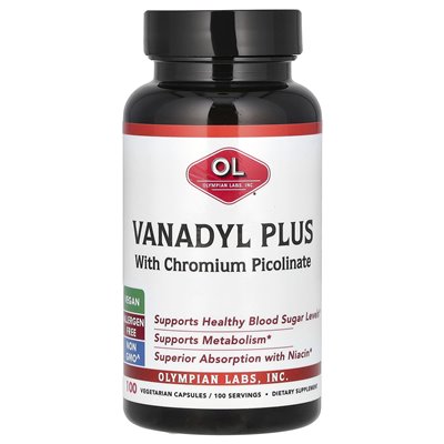 Olimpijskie laboratoria, wanadyl plus z chromum picolinate, 100 kapsułek wegetariańskich