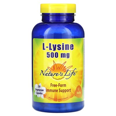 Nature's Life, L-Lysine, 500mg, 250 Vegetarian Capsules