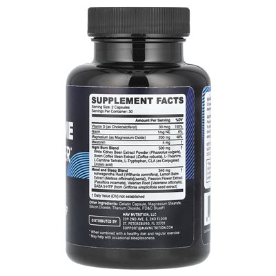 MAV Nutrition, nocny palnik tłuszczu, 60 kapsułek