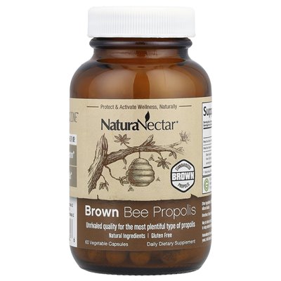 Naturanectar, Brown Bee Propolis, 60 kapsułek warzywnych Naturanectar, Brown Bee Propolis, 60 kapsułek warzywnych