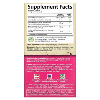 Naturanectar, Easefemin, MenopauSal Support, 30 Gemüsekapseln