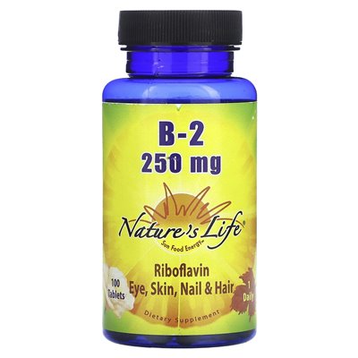 Nature's Life, B-2 Riboflavin, 250 mg, 100 Tabletten