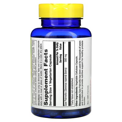 Nature's Life, Saw Palmetto, 580 mg, 100 kapsułek wegetariańskich