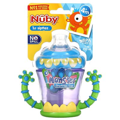 Nuby, iMonster Chwyt i Siorb Cup, 4 + Miesięcy, 7 uncji (210 ml)