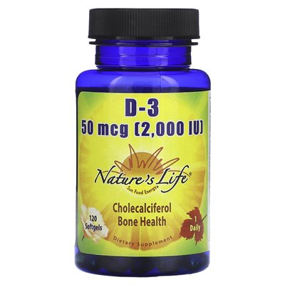 Nature's Life, D-3, 50 McG, 120 Softgels