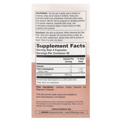 Natural Balance, Original Chitosan 1000, 120 Kapseln