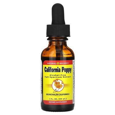 Natural Balance, California Poppy, bez alkoholu, 1 Fl Oz (30 ml)
