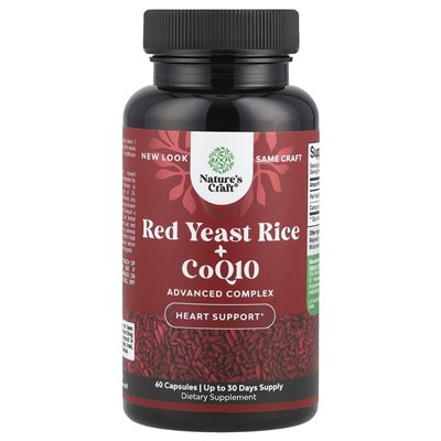 Nature's Craft, Red Drożdże Ryż + COQ10, 60 kapsułek