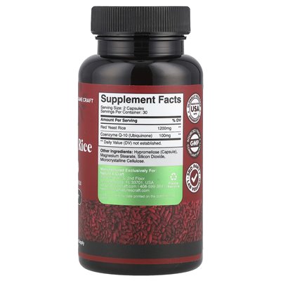 Nature's Craft, Red Drożdże Ryż + COQ10, 60 kapsułek