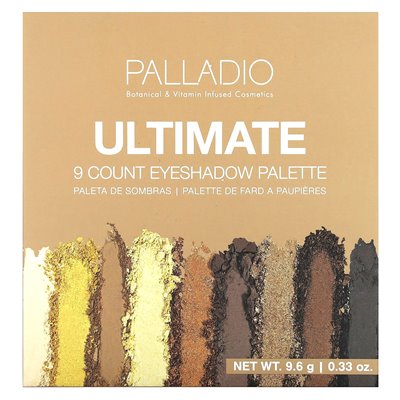 Palladio, Ultimate 9 Count Shadow Palette, Golden Sand, 0.33 oz (9.6 g)
