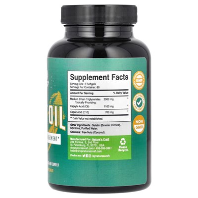 Nature's Craft, MCT Oil, 120 softgels