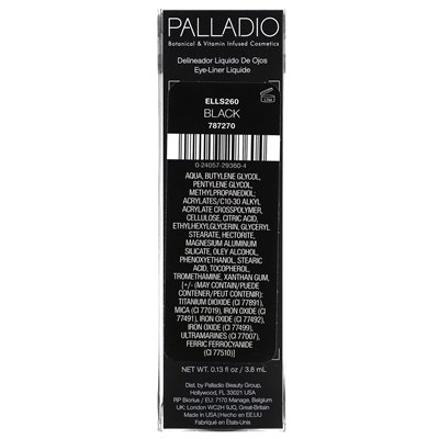 Palladio, flüssiger Eyeliner, schwarz ELLS260, 0,13 Fl Oz (3,8 ml)