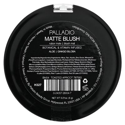 Palladio, rumieniec matowy, prażona morela BM04, 0,21 uncji (6 g)