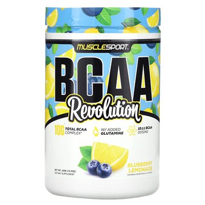 Musclesport, BCAA, Revolution, Blaubeerlimonade, 15,9 oz (450 g)