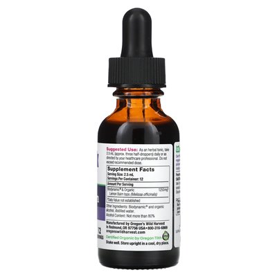 Oregon's Wild Harvest, Biodynamic, Lemon Balm, Calm, 1 Fl Oz (30 ml)