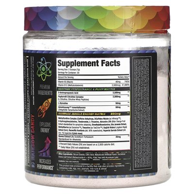 Musclesport, Rhino Rampage, Super Silny analog przedtreningowy, Candy Rainbow, 7,4 uncji (210 g)
