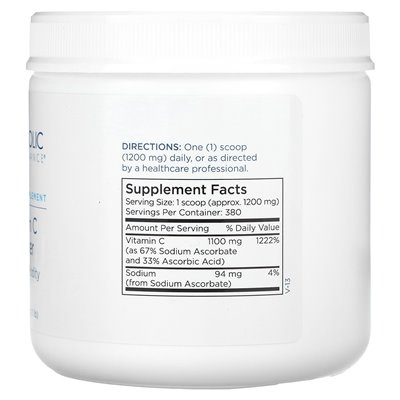 Konserwacja metaboliczna, proszek witaminy C, 1 funt (456 g)
