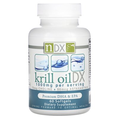 Natural Dynamix (NDX), Olej z kryla DX, Premium DHA i EPA, 1000 mg, 60 kapsułek żelowych (500 mg w kapsułce żelowej) Natural Dynamix (NDX), Olej z kryla DX, Premium DHA i EPA, 1000 mg, 60 kapsułek żelowych (500 mg w kapsułce żelowej)