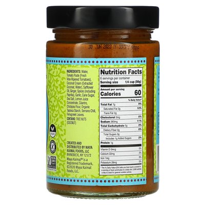 Maya Kaimal, Veganes Tikka Masala, Indische Schmorsauce, Mild, Tomatengewürze und Tanne-Tomate, 12,5 oz (354 g)