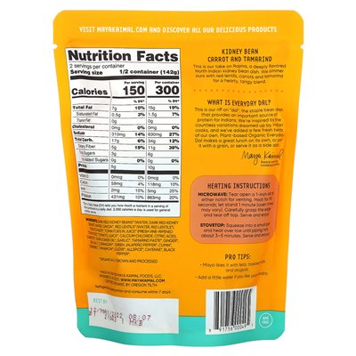 Maya Kaimal, Bio, Everyday DAL, Kidneybohnen, Karotten, Tamarinde, 10 oz (284 g)