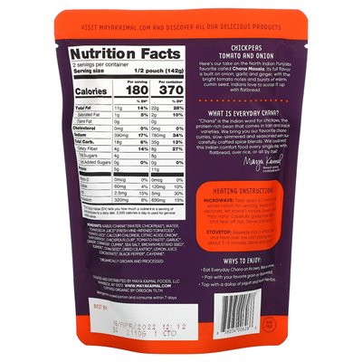 Maya Kaimal, Organic Everyday Chana, Chickpeas + Tomato + Onion, 10 Ounces (284 G)