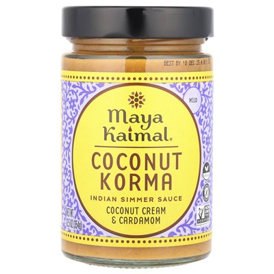 Maya Kaimal, Coconut Korma, Indian Simmer Sos, Mild, Coconut Cream & Cardamom, 12,5 uncji (354 g) Maya Kaimal, Coconut Korma, Indian Simmer Sos, Mild, Coconut Cream & Cardamom, 12,5 uncji (354 g)