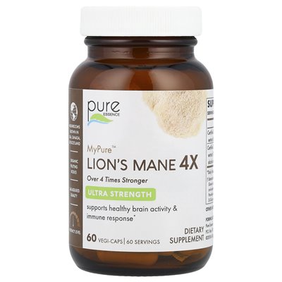 Pure Essence, MyPure ™, Lion's Mane 4x, ultra siła, 60 Vegi-caps