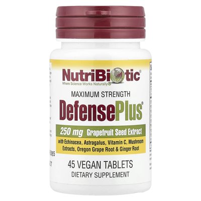 NutriBiotic, DefensePlus, Maksymalna Siła, 45 Wegańskich Tabletek NutriBiotic, DefensePlus, Maksymalna Siła, 45 Wegańskich Tabletek