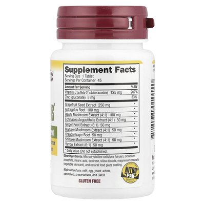 NutriBiotic, DefensePlus, Maksymalna Siła, 45 Wegańskich Tabletek NutriBiotic, DefensePlus, Maksymalna Siła, 45 Wegańskich Tabletek