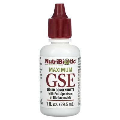 Nutribiotyk, maksymalny GSE, koncentrat ciekłego, 1 fl oz (29,5 ml) Nutribiotyk, maksymalny GSE, koncentrat ciekłego, 1 fl oz (29,5 ml)