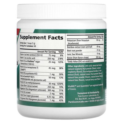 Pure Essence, Ionic-Fizz, Super DK Calcum Plus, Himbeerlimonade, 14,82 oz (420 g)