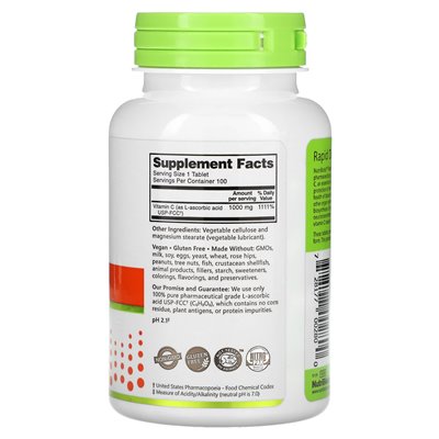 Nutribiotyk, odporność, witamina C, 1000 mg, 100 wegańskich tabletek Nutribiotyk, odporność, witamina C, 1000 mg, 100 wegańskich tabletek