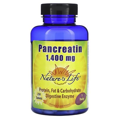 Nature's Life, Pankreatin, 1400 mg, 250 Tabletten