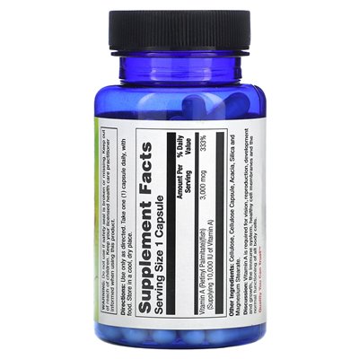 Nature's Life, Vitamin A, 3000 mcg (10.000 IE), 100 Kapseln