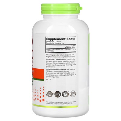 Nutribiotic, Immunität, Vitamin C, 1000 mg, 250 Kapseln
