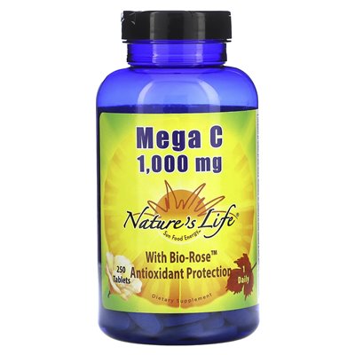 Nature's Life, Mega C mit Bio-Rose, 1000 mg, 250 Tabletten