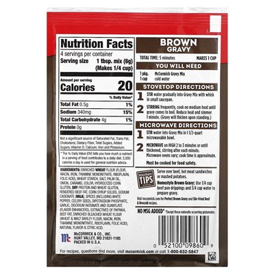 McCormick, braune Bratensoße, 0,87 oz (24 g)