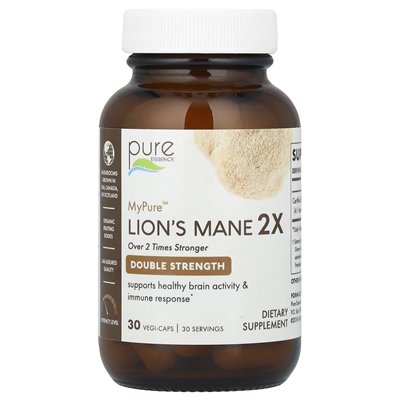 Pure Essence, MyPure ™, Löwenmähne 2x, doppelte Stärke, 30 Vegi-Kapseln