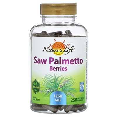 Nature's Life, Sägepalmenbeeren, 1160 mg, 250 vegetarische Kapseln (580 mg pro Kapsel)