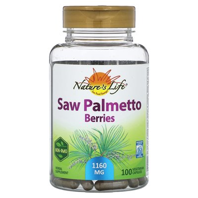 Nature's Life, Saw Palmetto Berries, 1160 mg, 100 kapsułek wegetariańskich (580 mg na kapsułkę) Nature's Life, Saw Palmetto Berries, 1160 mg, 100 kapsułek wegetariańskich (580 mg na kapsułkę)