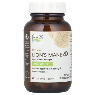Pure Essence, MyPure ™, Lion's Mane 4x, ultra siła, 30 Vegi-caps