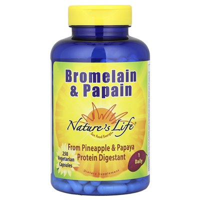 Nature's Life, Bromelain & Papain, 250 Vegetarian Capsules