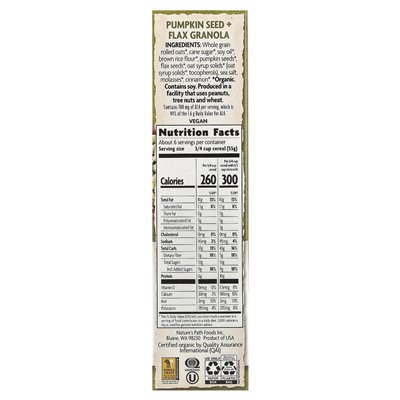 Nature's Path, Bio-Kürbiskerne + Leinsamen-Müsli, 11,5 oz (325 g)