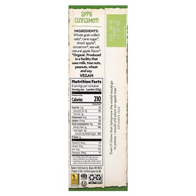 Nature's Path, Organic Instant Fakmeal, Apple Cinnamon, 8 pakietów, 14 uncji (400 g)