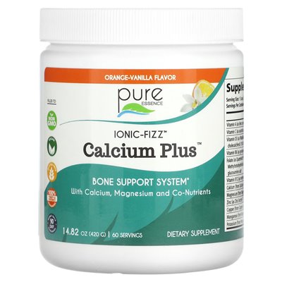 Pure Essence, Ionic-Fizz, Calcum Plus, Orange-vanilla, 14.82 oz (420 g)