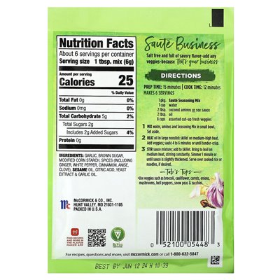 McCormick, Saute Business autorstwa Tabitha Brown, solna bez soli, 1,25 uncji (35 g)
