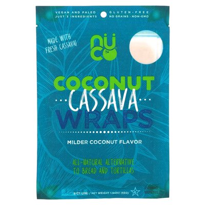 Nuco, Coconut Cassava Wrap, Milde Kokosnuss, 5 Stück, 1,94 Unzen (55 G)