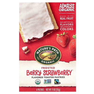 Nature's Path, Bio-Toastergebäck mit aromatisiertem Geschmack, glasierte Beeren-Erdbeere, 6 Kekse, 11 oz (312 g)